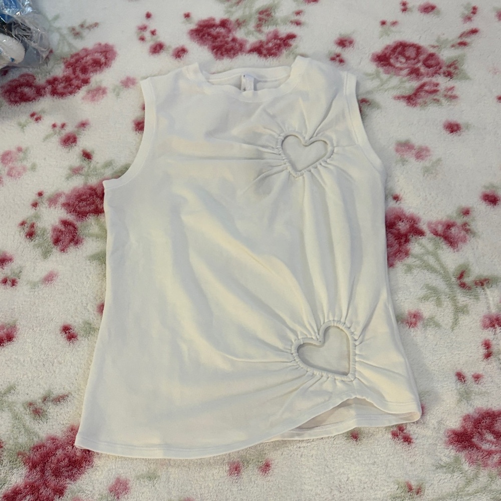 Skims white heart cut out tank medium